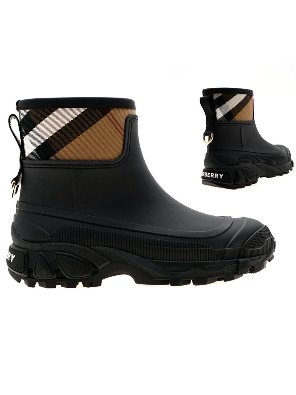 NIB Burberry Ryan Low Check Boots 37